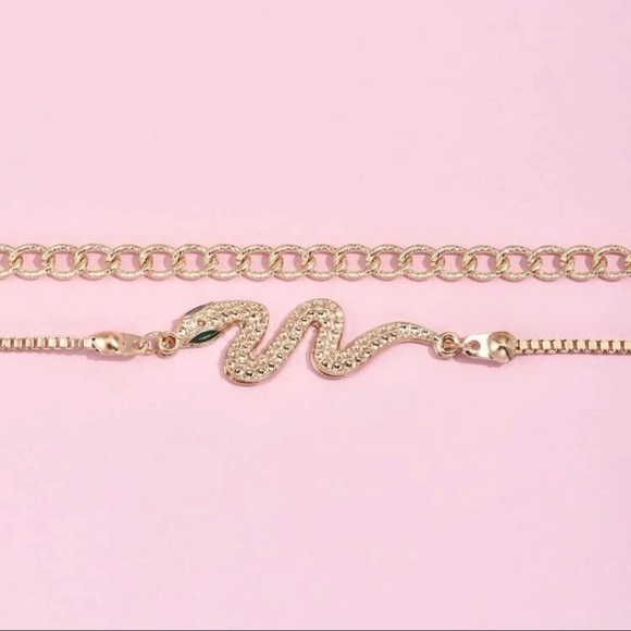 3/$30 ๐ 2pc Chain Snake Bracelet Set - Picture 3 of 4